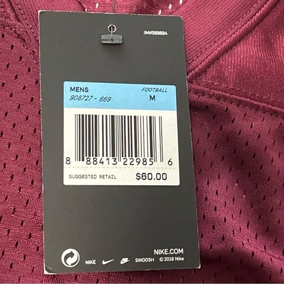 NWT Nike Jersey Men’s Size Medium Burgundy Football Practice - Picture 6 of 8